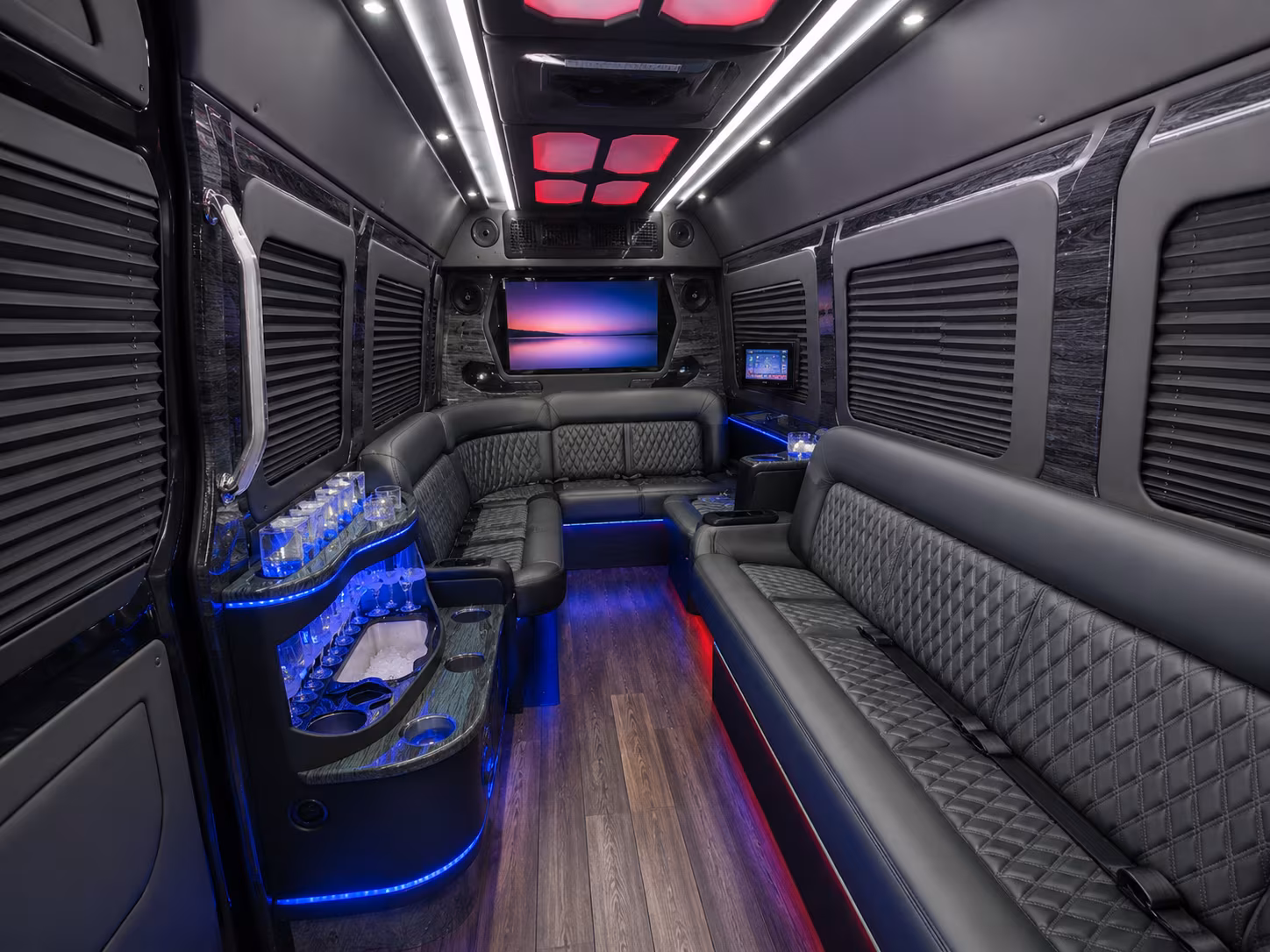 ogden 40 passenger party bus inside