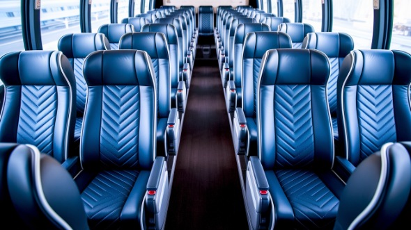 55 passenger charter bus inside west jordan