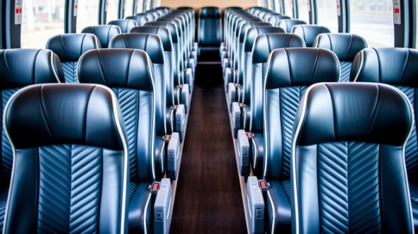 56 passenger charter bus inside west jordan